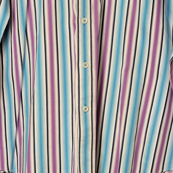 Bugatchi Shirt Mens Large Button Up Shaped Fit Long Sleeve Plaid Flip Cuff Sz L - Picture 8 of 11